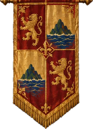 Lion and isle banner