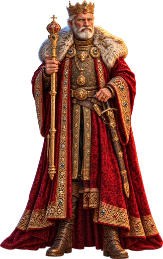 The Old King, with crown and sceptre